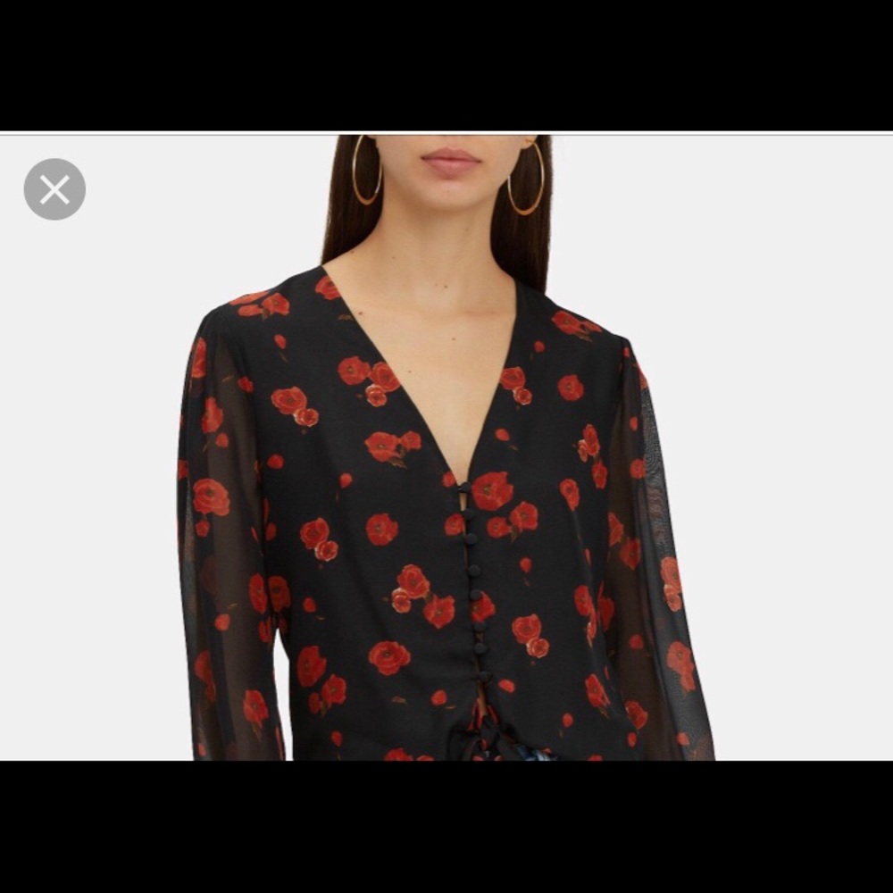 Brand New Intermix Floral black and red blouse